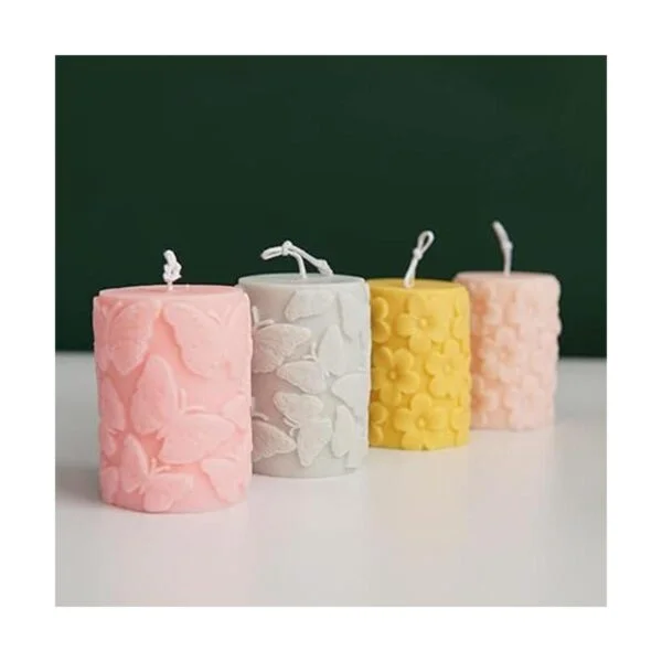 Moldes de vela cilíndrica Frangipani de mariposa en_7