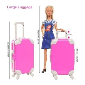BARWA 32 piezas de equipaje de muñeca ropa de viaje y_2