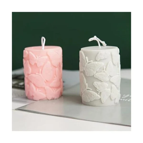 Moldes de vela cilíndrica Frangipani de mariposa en_4