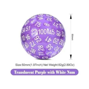 Juego de dados D100 púrpura DNDND de 1.969 in troqueles_2