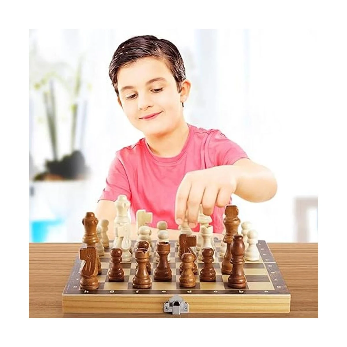Juego de ajedrez de madera de 80 piezas de ajedrez hecho a_6
