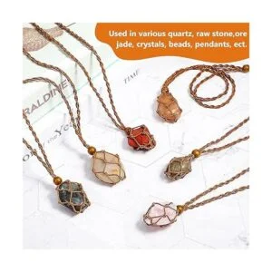 18 piezas de cristal vacío para collar con cuerdas de_4