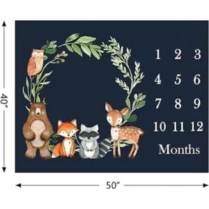 Woodland Manta mensual para bebé diseño de árbol de_4