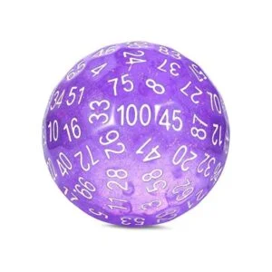Juego de dados D100 púrpura DNDND de 1.969 in troqueles_1