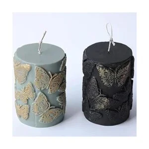 Moldes de vela cilíndrica Frangipani de mariposa en_3