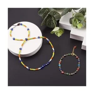 Cheriswelry 420 cuentas de cristal multicolores redondas y_5