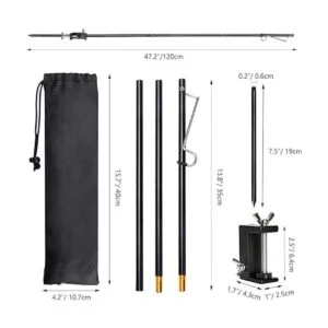 TOBWOLF Barra de lámpara plegable portátil con estaca_7
