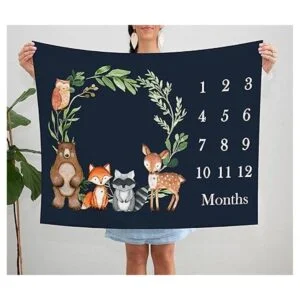 Woodland Manta mensual para bebé diseño de árbol de_2