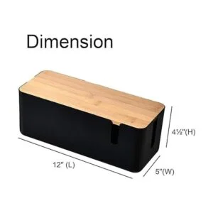 Changsuo Caja de gestión de cables con tapa de bambú caja_4
