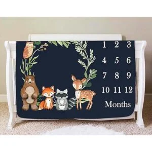 Woodland Manta mensual para bebé diseño de árbol de_5