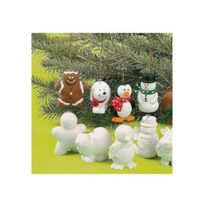 Adornos de Navidad de cerámica listos para pintar paquete_2