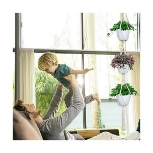 Macramé Colgador de plantas para colgar en interiores y_5