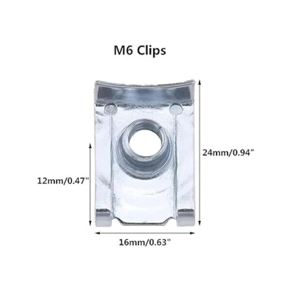 Juego de 80 tuercas de clip de rosca en forma de U M4 M5_7