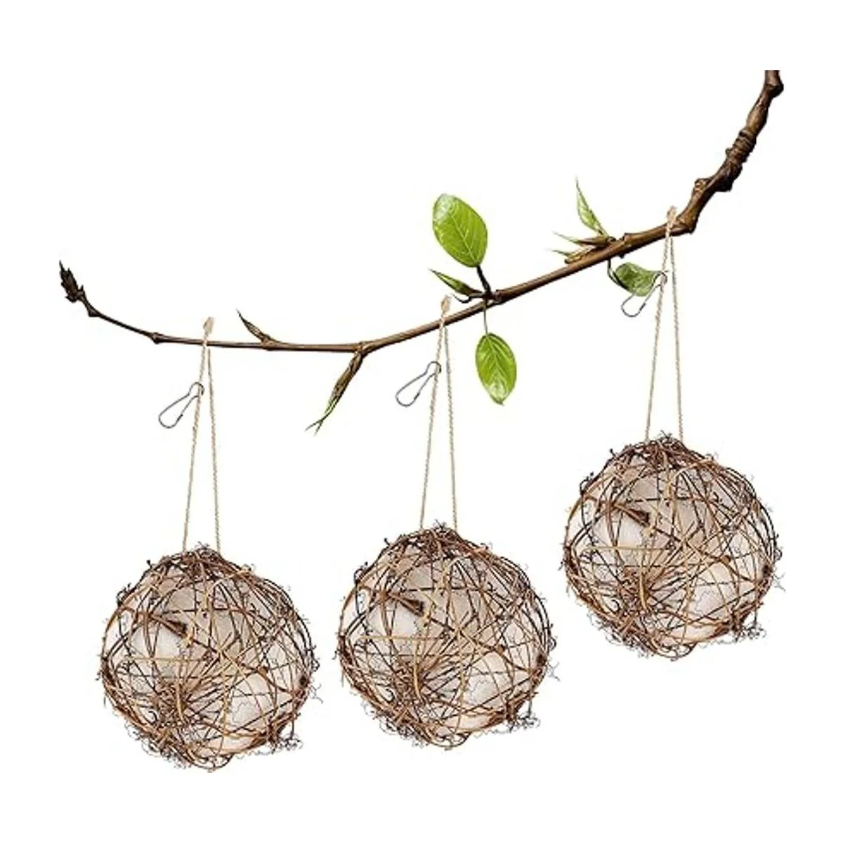 winemana Juego de 3 nideros de colibríes de globo lleno_4