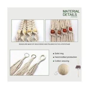 Macramé Colgador de plantas para colgar en interiores y_3