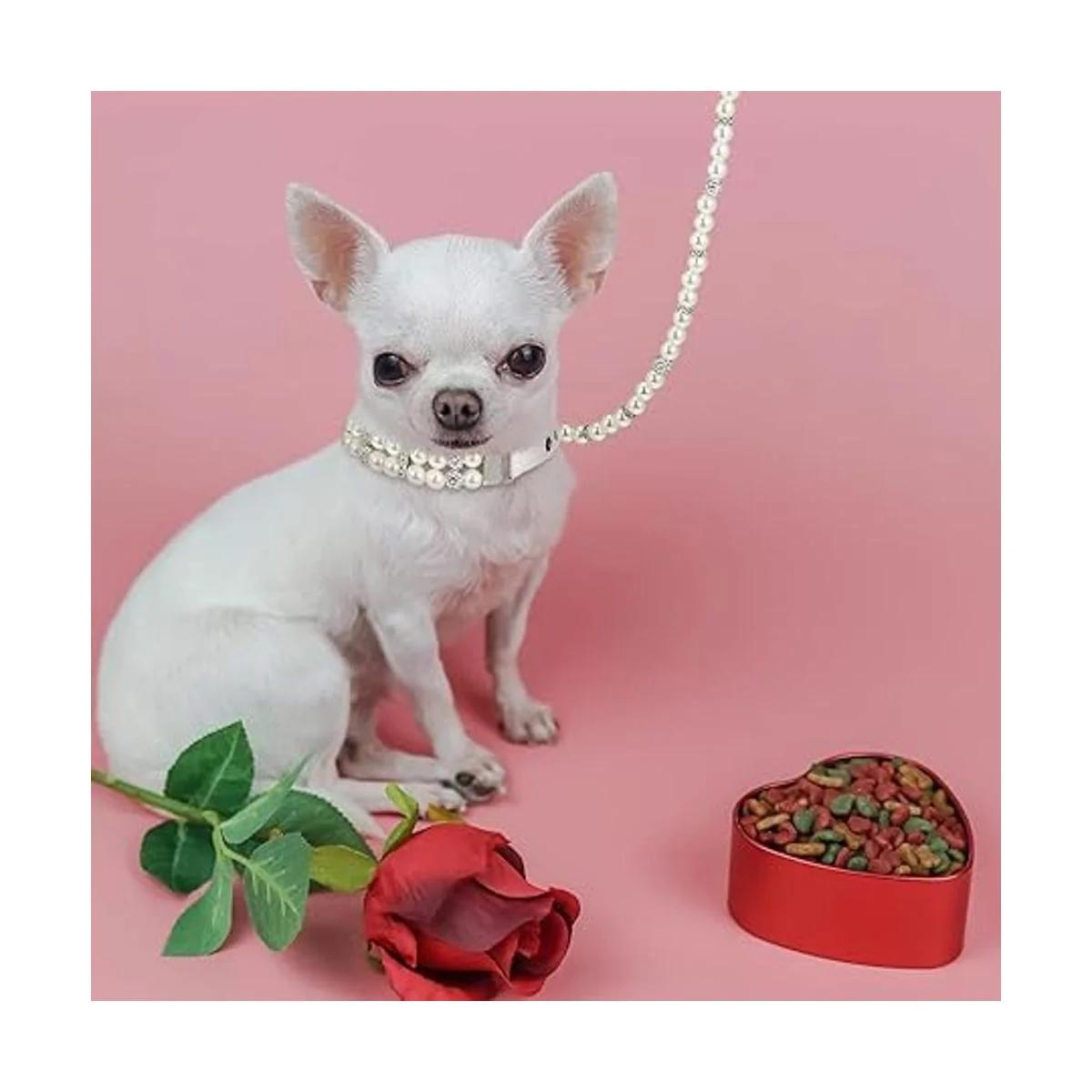 Juego de 2 collares de perlas artificiales para perros 2_2