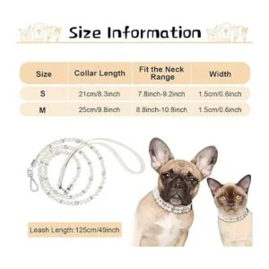 Juego de 2 collares de perlas artificiales para perros 2_3