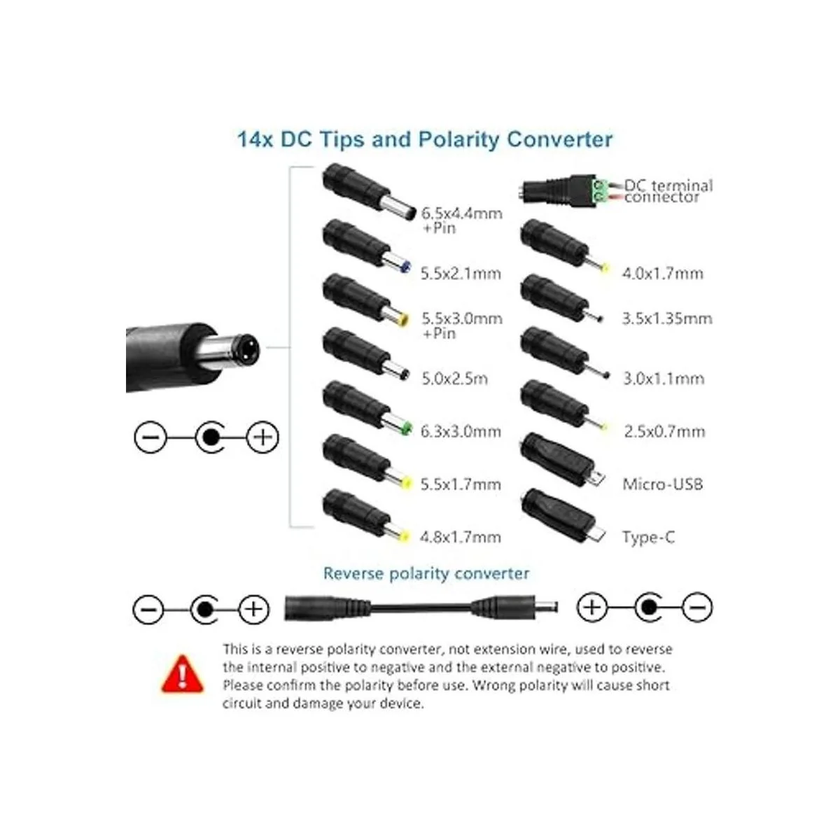 SHNITPWR Adaptador universal de CA a CC 3V 24V 2A 48W_4