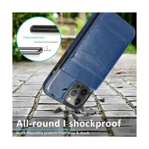 Seabaras Funda tipo cartera de cuero para iPhone 12 y_5