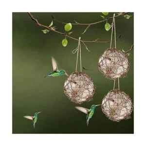 winemana Juego de 3 nideros de colibríes de globo lleno_6