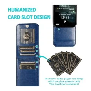 Seabaras Funda tipo cartera de cuero para iPhone 12 y_4