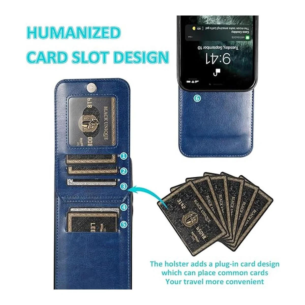 Seabaras Funda tipo cartera de cuero para iPhone 12 y_4