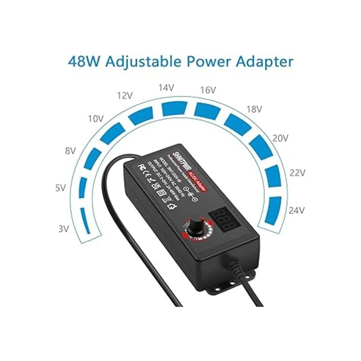 SHNITPWR Adaptador universal de CA a CC 3V 24V 2A 48W_2