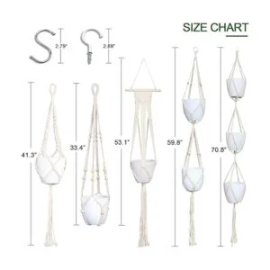 Macramé Colgador de plantas para colgar en interiores y_2