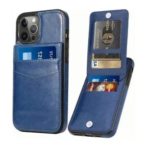 Seabaras Funda tipo cartera de cuero para iPhone 12 y_1