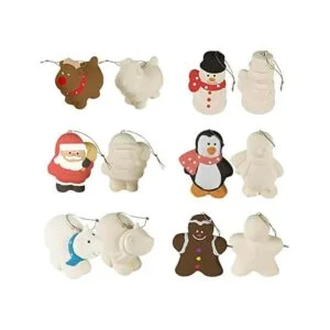 Adornos de Navidad de cerámica listos para pintar paquete_1