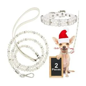 Juego de 2 collares de perlas artificiales para perros 2_1