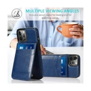 Seabaras Funda tipo cartera de cuero para iPhone 12 y_2