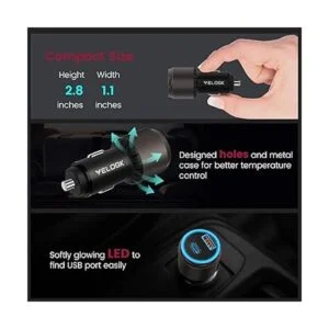 VELOGK Cargador de coche tipo C súper rápido turbo de 73_7