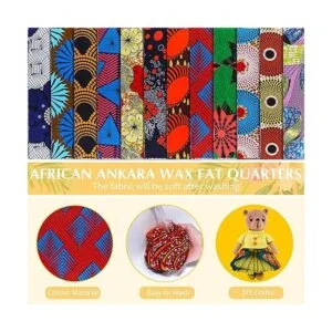 12 piezas de tela africana con estampado de cera Ankara_3