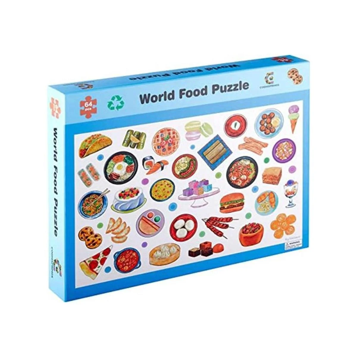 COGNISPRINGS Rompecabezas de comida mundial para niños de_1