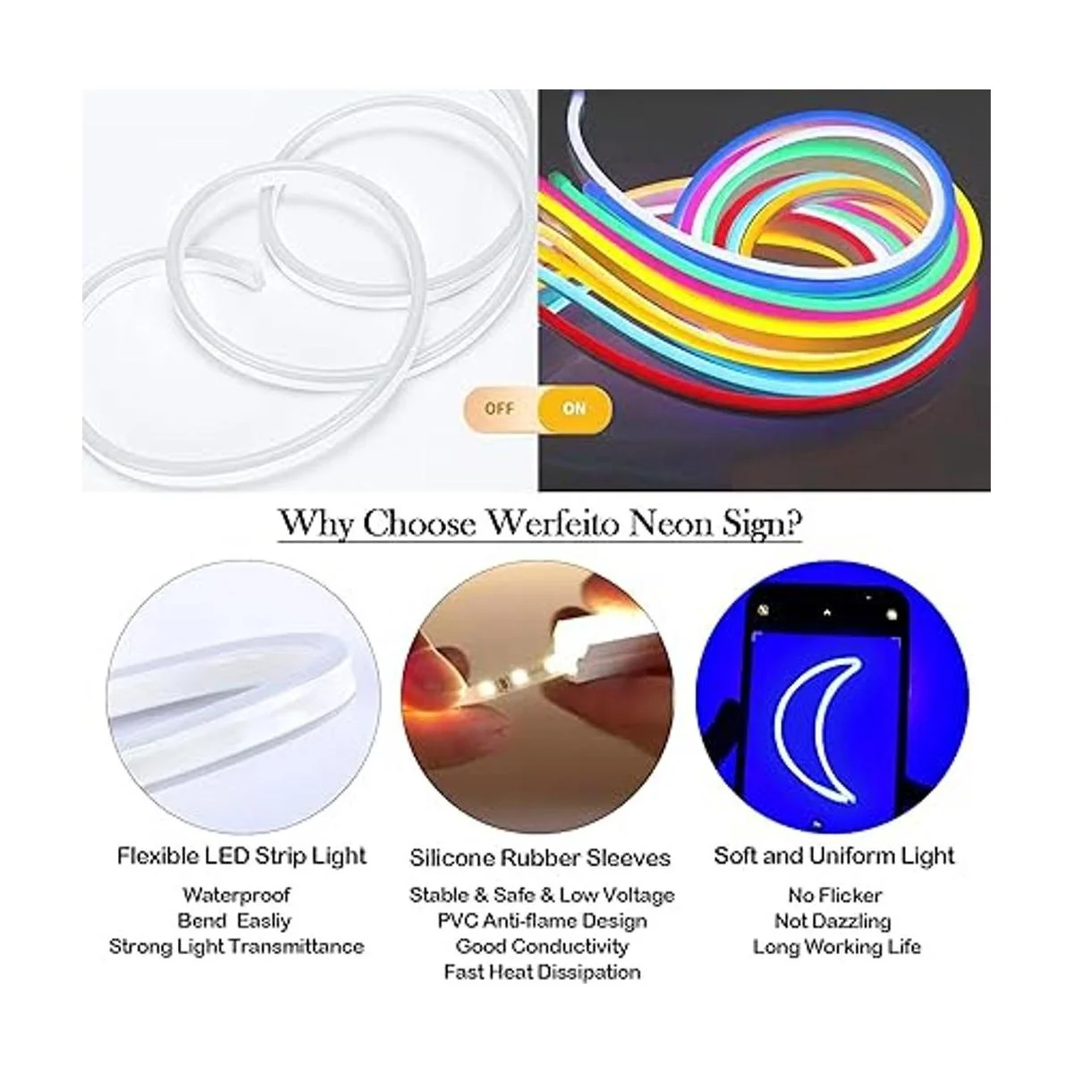 Werfeito Letrero de neón paquete de 2 luces de neón de_2