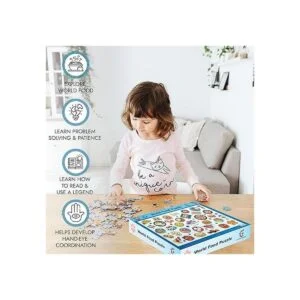 COGNISPRINGS Rompecabezas de comida mundial para niños de_3