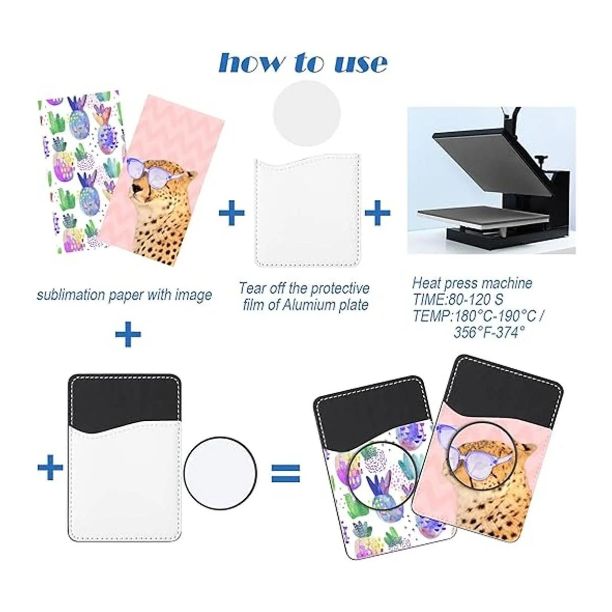 Frienda 10 piezas sublimación en blanco teléfono cartera_3