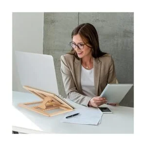 Skoioje Soporte de madera para laptop elevador de madera_3