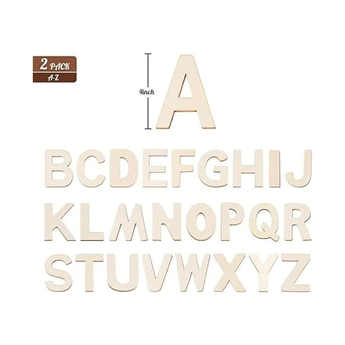 Letras de madera de 4 pulgadas 52 letras del alfabeto de_3