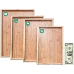 Bam Boo Bandeja rectangular de bambú natural para_5