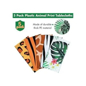 Mantel de 5 piezas con diseño de animales de la selva_4