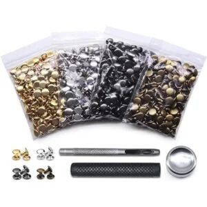 400 juegos de remaches de cuero remache tubular de doble_2