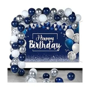 Juego de globos de confeti de cumpleaños azul marino 50_1