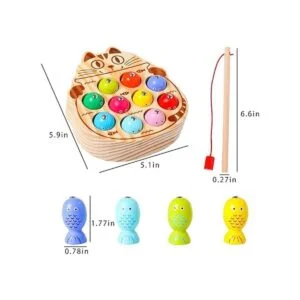 Kidus Montessori Juego de pesca magnético de madera para_5