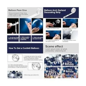 Juego de globos de confeti de cumpleaños azul marino 50_3