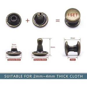 400 juegos de remaches de cuero remache tubular de doble_3