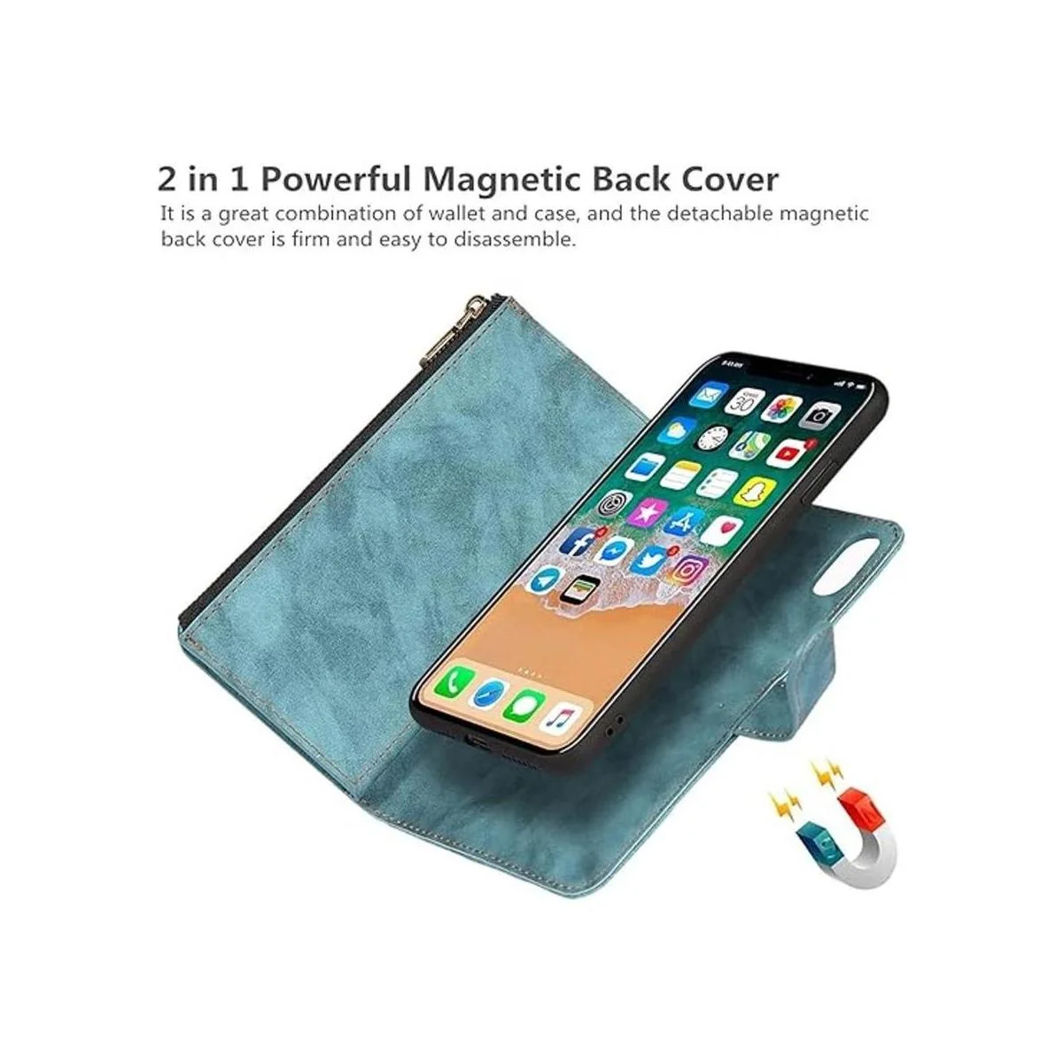 iCoverCase Funda tipo cartera para iPhone XXS con_5