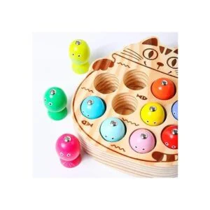 Kidus Montessori Juego de pesca magnético de madera para_3