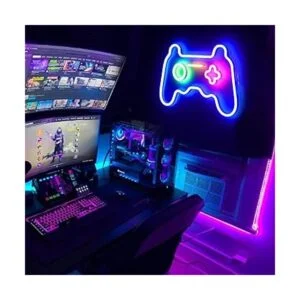 Letrero de neón de juego con forma de gamepad de luces LED_2